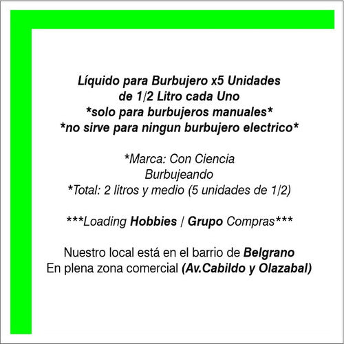 Combo X5 Liquidos 500cc Hacer Burbujas Repuesto Burbujero 5