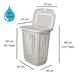 Laundry Basket with Lid Plastic Rectangular Hamper for Bathroom and Laundry Room 2