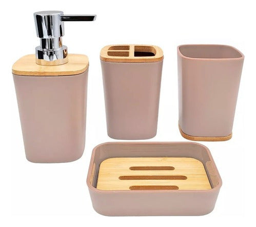 Master Sale Square Bamboo Bathroom Set - 4 Pieces 0