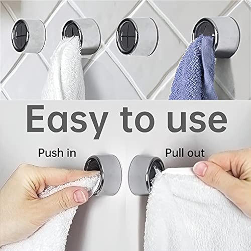 Philbinden 3 Kitchen Towel Hooks, Round Adhesive Hook 3