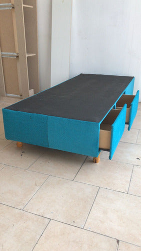 Padded Upholstered Drawer Base in Eco-Leather Single and a Half Bed 6