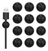 Clips Organizadores Cables Adhesivos Pack X12 Unidades Negro 0