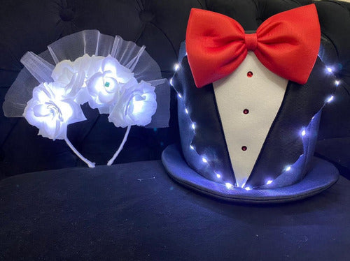 Luminous Bride and Groom Combo Party Set with LED Lights 0