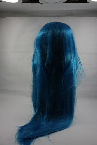 Blue Straight Hair Wig with Bangs #4440 1
