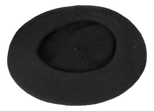 Kangaroo Black French Beret Hat 2