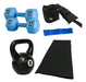 360Fitness Kit: 8kg Kettlebell, 3kg Dumbbells, 2kg Ankle Weights & Medium Resistance TheraBand 0