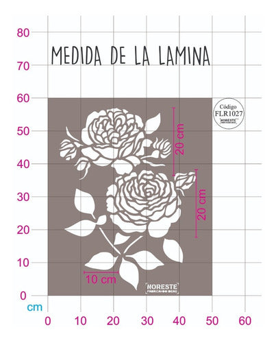 Noreste Ideas Stencil Rosas Botánica 50x60cm Deco FLR1027 1