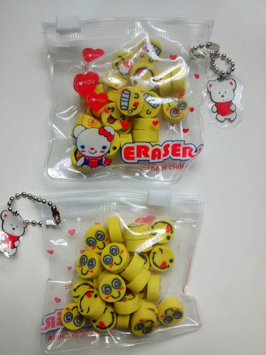 Souvenir Gomas De Borrar Emojis  X 10 Bolsitas 0