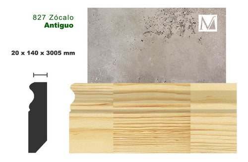 Antique Wood Baseboard 14 Cms Water-Resistant Pack of 18 Meters 1