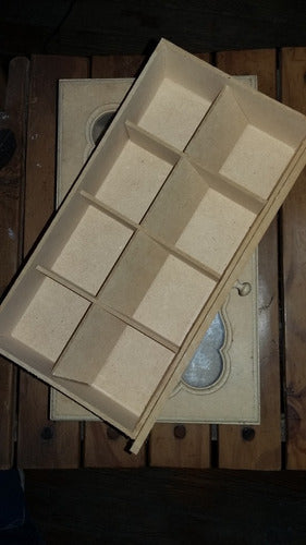 Wood and Glass Tea Box with 8 Divisions 3