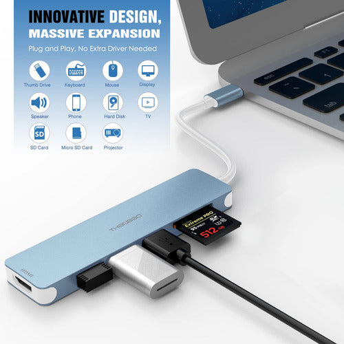 ThanBao 7-in-1 USB-C Hub Adapter, Portable Dongle 1