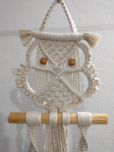 Hanging Macrame Plant Holder Cotton 15x80cm - Owl 3