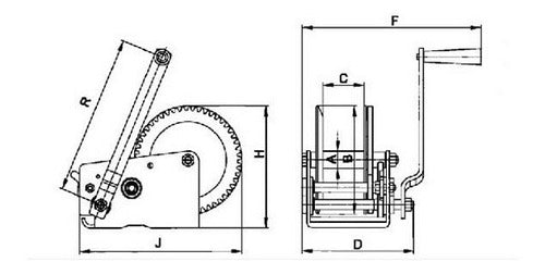 Malacate Manual Trailer Con Cinta 6m + Gancho 600 Lbs  270 2