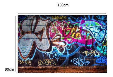 5x3ft Graffiti Pared Moto Vinilo Fotografía Telones De Fondo 4