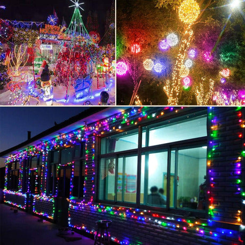 Luces Led Navidad Exterior Multicolor Con Enchufe 100m 1