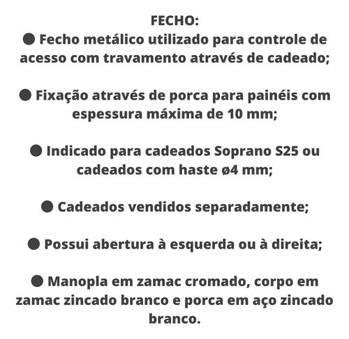 Kit C/20 Fecho Lingueta Aço C/porta Cadeado Para Armários 2