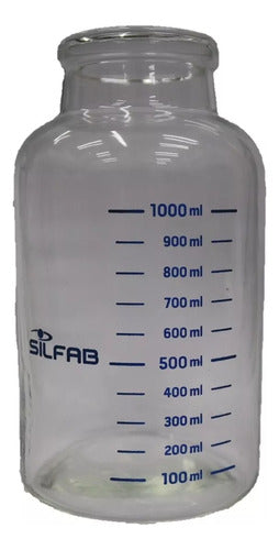 Silfab Glass Jar 1 L Without Lid for Aspirator Secretion N33 1