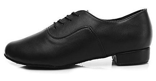 Dkzsyim Professional Leather Latin Dance Shoes for Men Ballroom Jazz Tango Waltz Performance 0