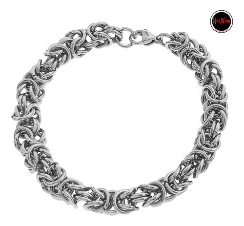 HaiXing Bijouterie 1 Pulsera Punto Peruano 8mm - 21 Cm Acero Quirurgico 0