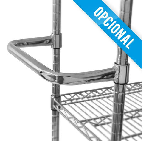 Generic Chrome Shelf with 5 Reinforced Adjustable Shelves, 0.92x0.37x1.85 Meters 3