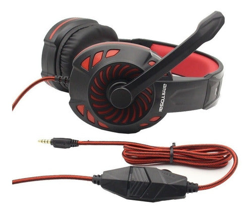 Amitosai MTS-FLOSS Gamer Combo Headset + Audio Splitter for PC 4