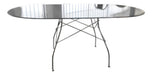 Tisera Oval Glass Table Chromed Legs Dining Home MDV-11 0