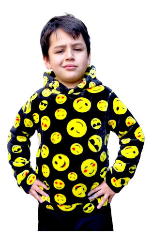 Nilu Kids Polar Hoodie Winter Jacket Kids Emoji Faces 3