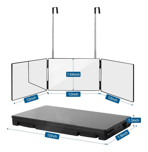 Espejo P/ Corte De Pelo Triple De 3 Vías 360 Peluqueria 3