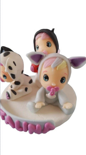 Adorno Torta Bebes Llorones Porcelana Fría 0