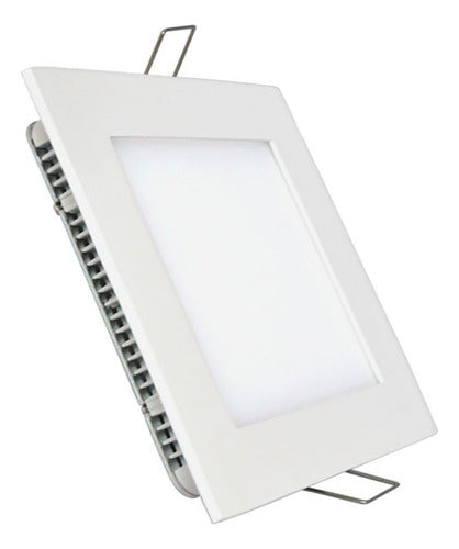 Square 12W LED Recessed Spot Panel with White Frame 0