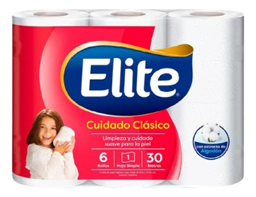 Elite Classic Toilet Paper Pack 6x30m - X10u - Servint 0