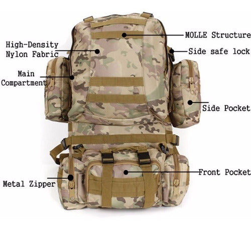 Tactical Military Backpack 55L - 3D Trekking Camp Bag 4