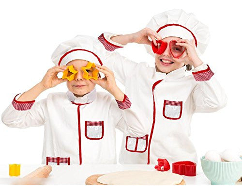 Fedio 4pcs Kids Chef Juego De Rol Juego De Vestuario Chef Dr 1