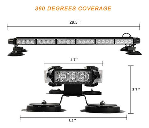 Aspl 29.5  54 Led Barra De Luz Estroboscópica Intermitente L 1