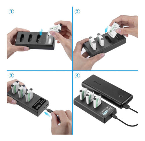 Powerextra Triple Charger +3 NP-BX1 Compatible Batteries 3