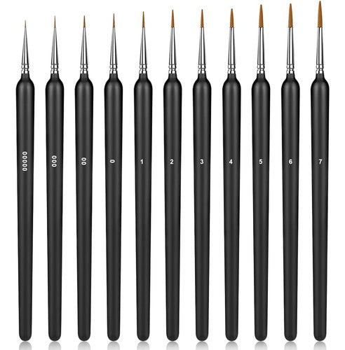 MicoSim 11 Piece Miniature Brush Set with Ergonomic Grip Handles 0