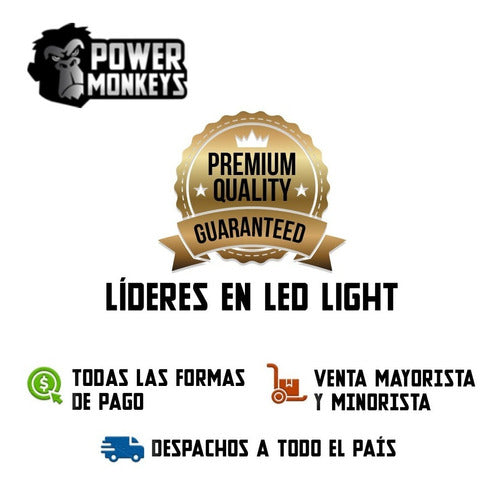 POWER MONKEYS 4 Square Flood Lights 48W Auto Moto 4x4 UTV Cuatri 3