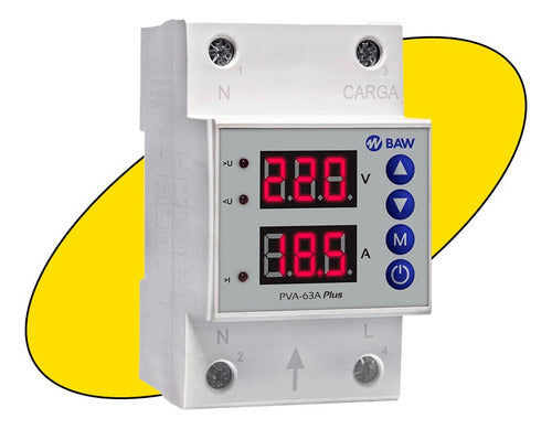 BAW Monophase Digital Voltage and Current Protector 63A 0