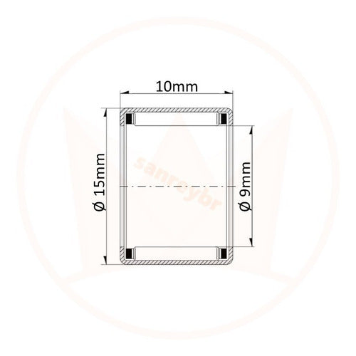 4 Rolamentos De Agulha Hk091510 Ø9xø15x10mm Kit 1