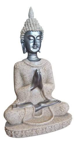 Generic Silver Sitting Buddha in Lotus Position - 16 cm Buddha Praying 1