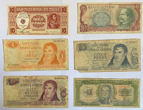 Billetes 6 Chile Argentina Uruguay, 10 Pesos, Bl221 0