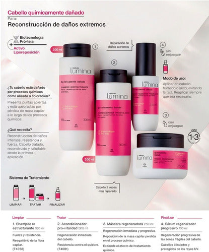 Repuesto Máscara Cabello Químicamente Dañado Natura Lumina 1