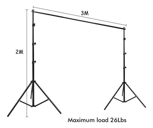 By Estilo Home Tripod Background Stand for Photography 3x2 Mts 2