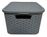 RUPOR SRL Medium Rattan-Look Plastic Storage Baskets Pack of 3 7