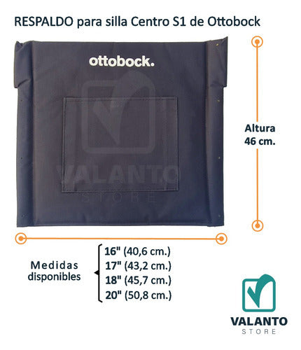 Ottobock Respaldo 41 Cm 16' Silla Ottobock Centros1 Repuesto Original 4