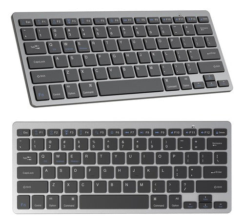 Teclado Inalámbrico Bluetooth Recarga Usb Mac Pc Tablet iPad 7