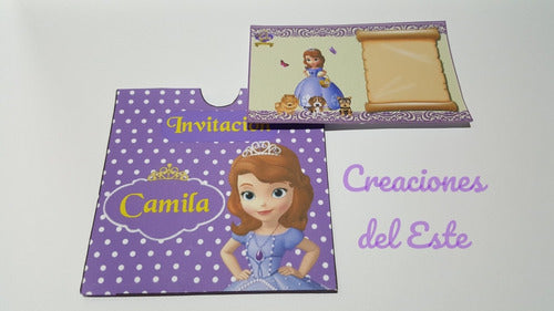 Tarjeta Invitacion Infantil Con Sobre Personajes  X 5 1