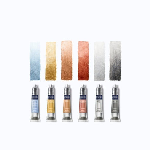 Winsor & Newton Acuarelas Cotman Metalizadas X 6 Tubos 1