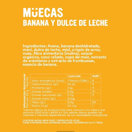 Muecas Banana Dulce De Leche Cereal Bar 45g 2