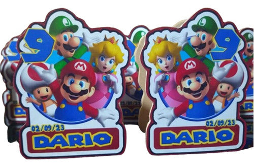 Creaciones Karina 10 Personalized Birthday Napkin Holders, Mario Bross!!! 0